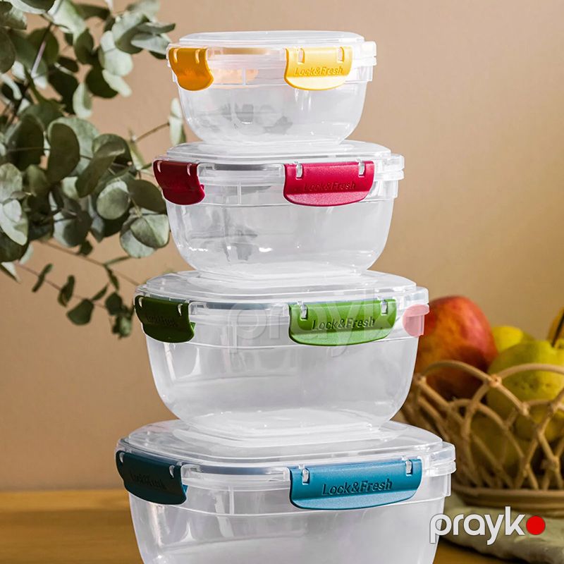 5li Saxlama Qabı Dəsti Lock & Fresh Düzbucaqlı Saxlama Qabı 4000, 2300, 1400, 800, 400 ML — Qablar və mətbəx əşyaları, Bakı (6)