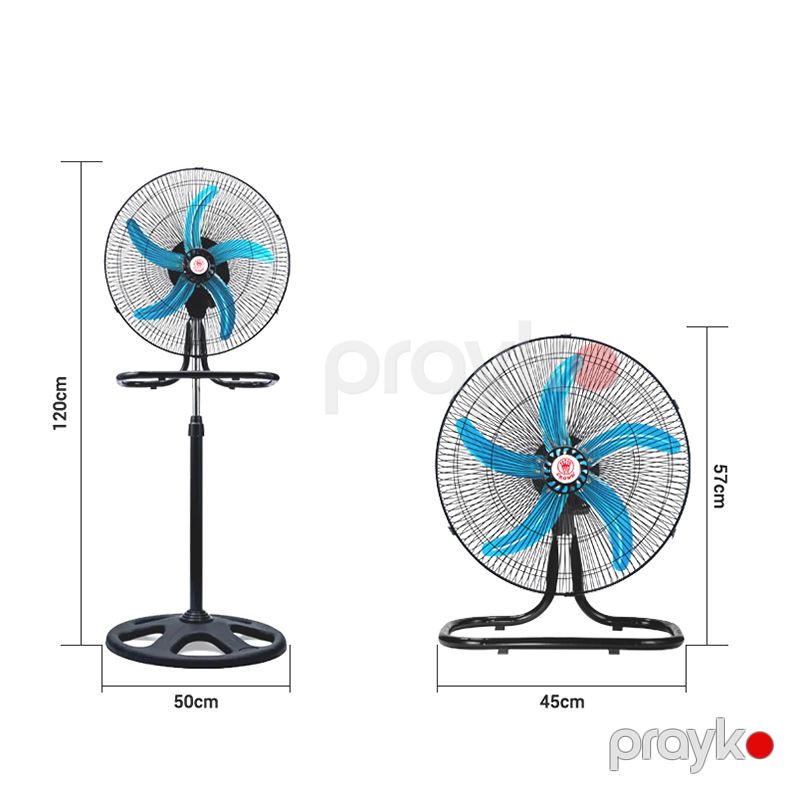 Yeni 3-ü 1-də Funksional Crown Ventilyator 60W Stend Ventilyator 5 Fərli Sərinkeş 3 Sürətli BSD 1836C — Ventilyatorlar, Bakı (4)