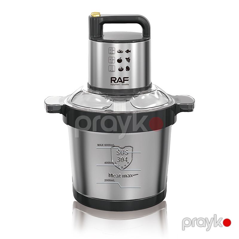 RAF R.7735 Elektrikli Qida Prosessoru, 6 Litr Tutumlu Polad Doğrayıcı 10 Bıçaqlı Güclü Ət Doğrayıcı — Blenderlər, xırdalayanlar və mikserlər, Bakı (2)