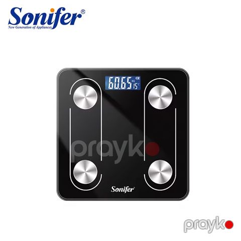 Sonifer SF-1914 LED Ekrana Sahib 180 kq-a Qədər Çəki Üçün Elektron Döşəmə Tərəzisi Ev Üçün Rəqəmsal Şüşə Məişət Tərəzisi — Bakı