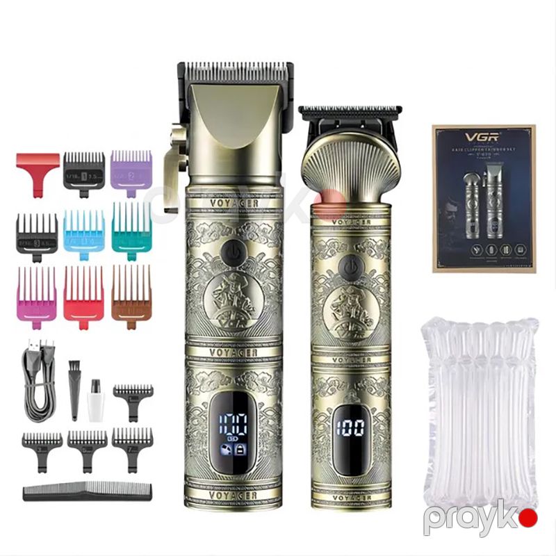 VGR Saç Qırxan Təraş Maşını Vintage Saç Kəsmə Dəsti Professional Kişi Saç Qırxan Elektrikli Matel Trimmer Dəsti Bərbər üçün V-670 — Usturalar, trimmerler və epilyatorlar, Bakı (7)