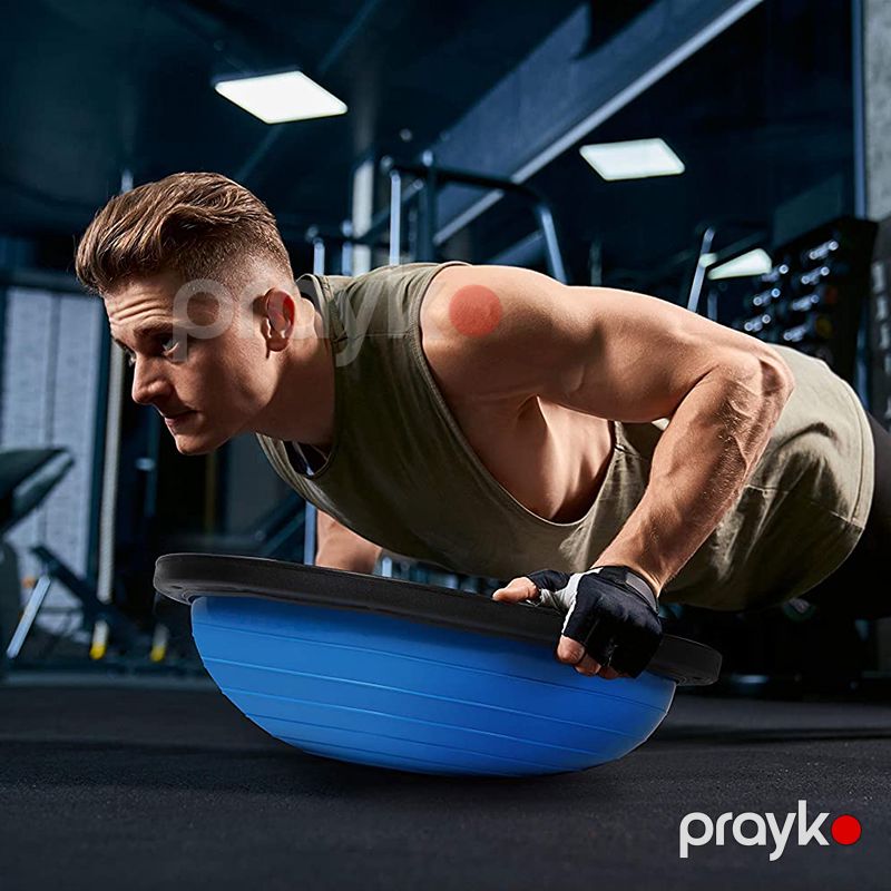 Balans Topu Balans Təlimçisi, Ağır Yük Bandı ilə 23 Yarım Top, 4 mm Qalınlıqda PVC, Çəki 660 lbs, Bonus Ayaq Pompası ilə Yoqa və Fitness Məşqləri — İdman, hobi, istirahət, Bakı (6)