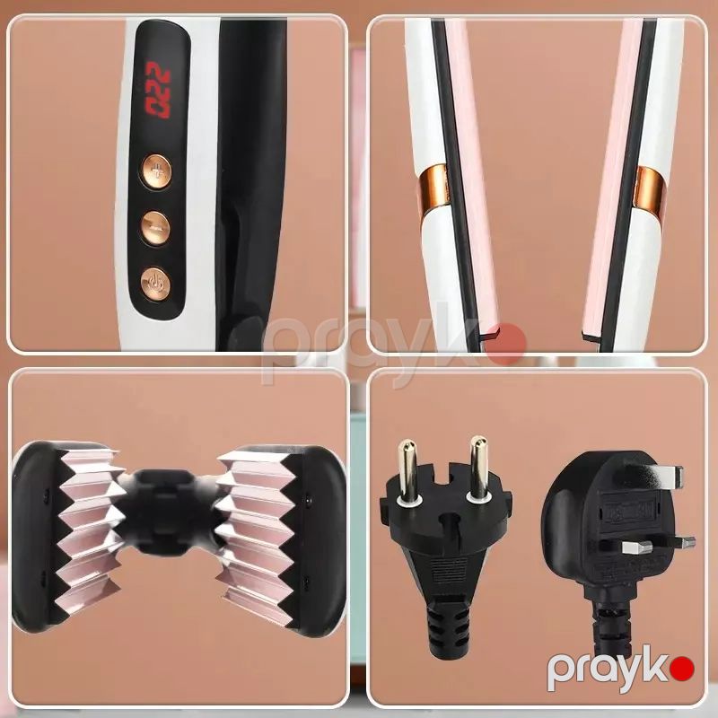Winning Star ST-5704 Elektrik Keramik Saç Feni Buruq Saç Curlers Ağ Rengli Zig Zag Buruq Feni — Fən, Bakı (5)