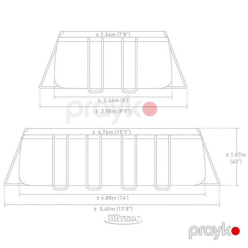 İntex 26792 Prism Frame Karkaslı Hovuz 488 x 244 x 107 sm — Hovuzlar, Bakı (6)