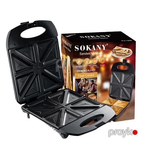 Sokany KJ-127 Elektrikli Qril Toster Sandviç Biftek İzgaralar Hazırlayıcı Toster 1200 W — Bakı