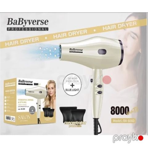 Babyverse BA-6660 Elektrikli Saç Qurutma Feni Daç Düzləşdirici Hava Feni 8000W — Bakı