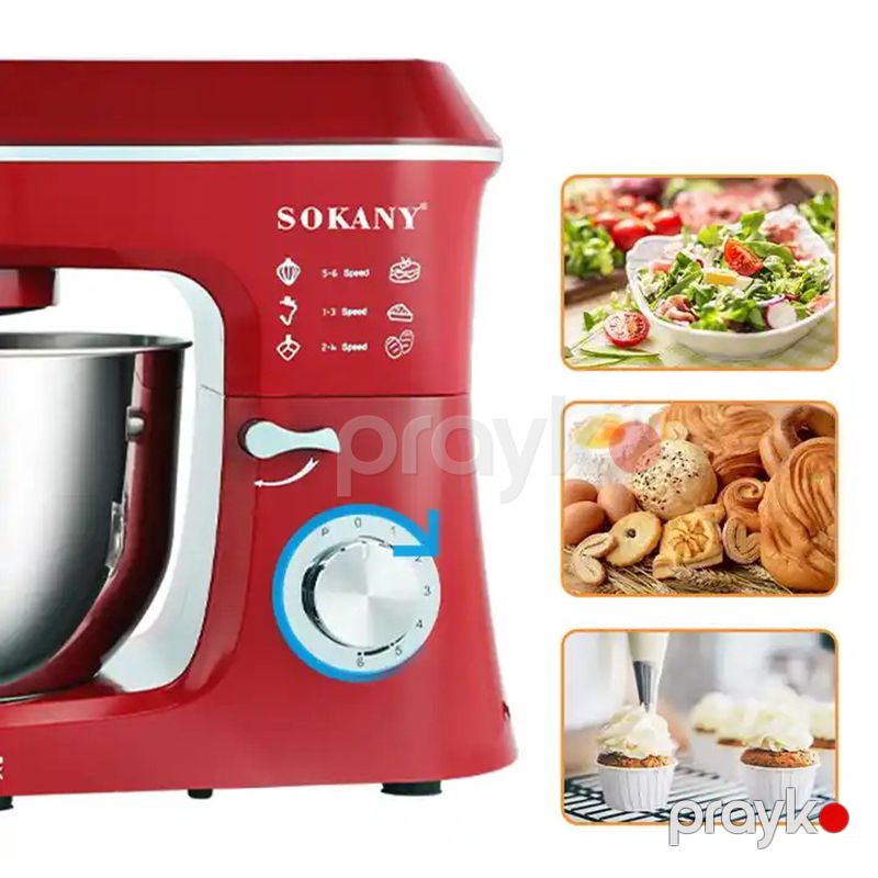Sokany 268 Xəmir Yoğurma Maşını Elektrikli 1100W Gücə Malik Mikser — Blenderlər, xırdalayanlar və mikserlər, Bakı (4)