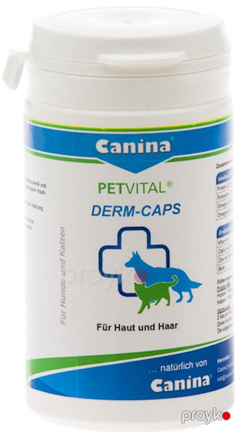 Kapsullar Canina Petvital Dеrm-Caps itlər və pişiklər üçün, problemli dəri və xəz üçün, 40 q, 100 kapsul — Bakı