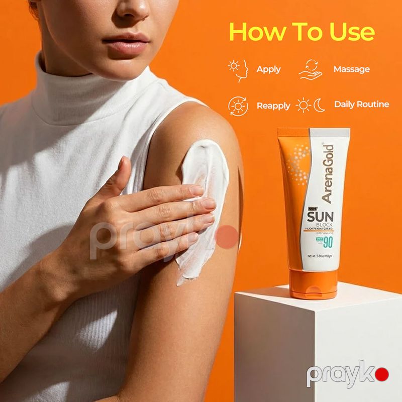 Arena Gold Sun Block SPF 90 Günəşdən Qoruyucu Spf Krem 100 q — Gözəllik və səhiyyə, Bakı (3)