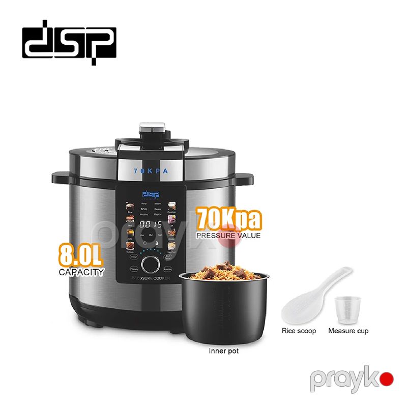 14 bişirmə rejimi ilə 8L Elektrikli Təzyiqli Düyü Bişirici 135W DSP KB5037 Çoxfunksiyalı Elektrikli LED Display Bişirici 70Kpa — Ev texnikası, Bakı (2)