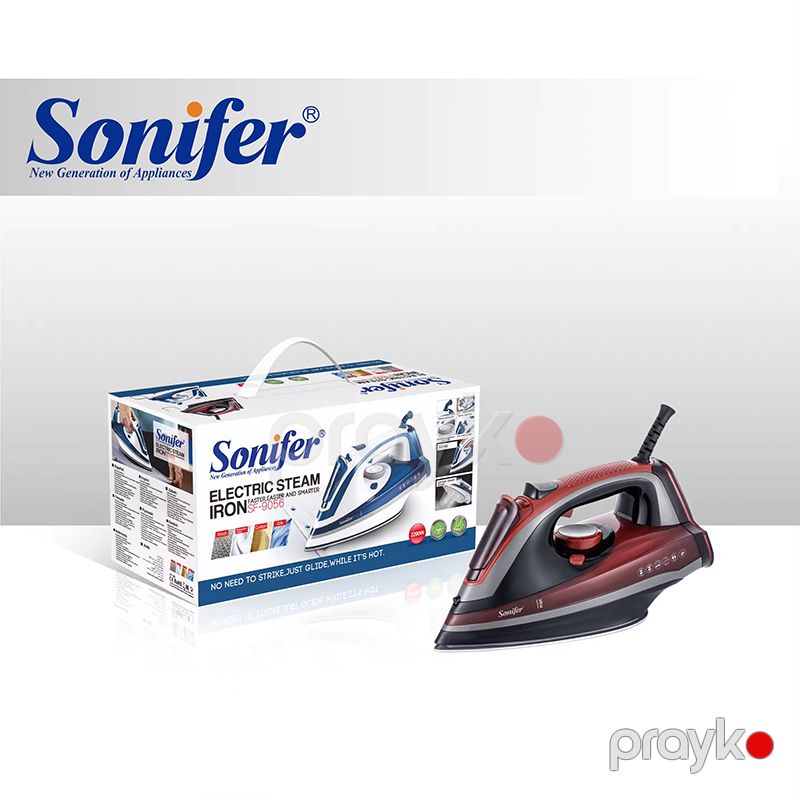 Sonıfer SF-9056 Yüksək Güclü Davamlı Buxar Özəlliyi İlə Peşəkar Geyim Ütüsü 2200W Elektrikli Keramik Buxarlı Ütüsü — Ev texnikası, Bakı (6)