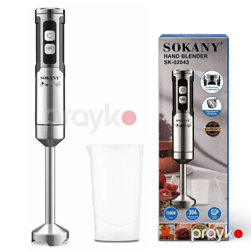 Sokany Əl Blenderi, 500 ml, 1200 Vatt, Paslanmayan Polad SK-02043 əl blenderi — Ev texnikası, Bakı (3)