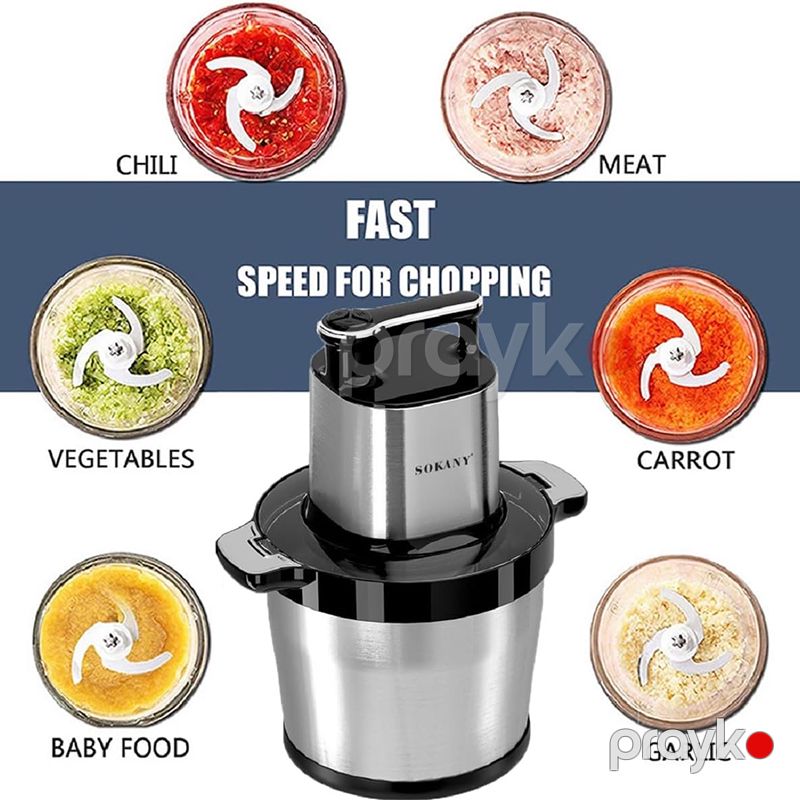 Sokany SK-7088 Çoxfunksiyalı Elektrikli Doğrayıcı Tərəvəz Ət Doğrayıcı Tutum 8L — Blenderlər, xırdalayanlar və mikserlər, Bakı (4)