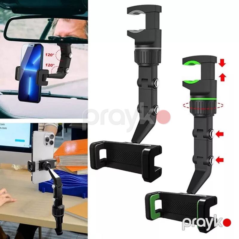 Avtomobil üçün telefon tutacağı çoxfunksiyalı 360 dərəcə fırlanan Arxa görünüş güzgüsü üçün Asma klip Avtomobil üçün mobil telefon tutacağı — Ehtiyat hissələri və aksesuarlar, Bakı (6)