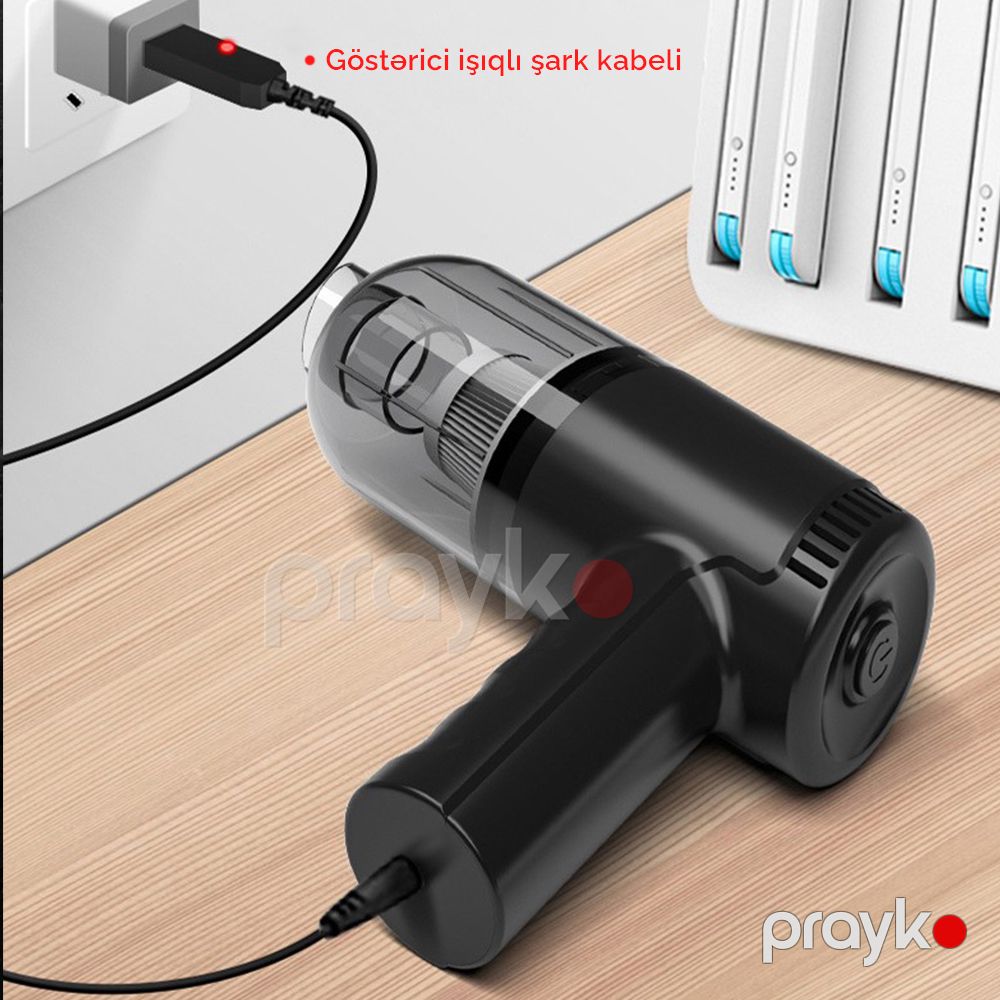 120W Mini Tozsoran Güclü Emişli Mini Avtomobil üçün İki Başlıqlı Portativ Əl Tozsoranı — Ehtiyat hissələri və aksesuarlar, Bakı (3)
