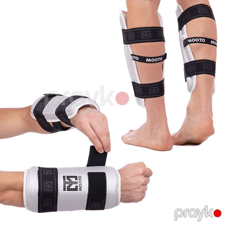 Mooto Taekvondo Üçün Baldır və Qolun Qorunması BO-2297 Ağ Qara Taekvondo Bilək və Şin Qoruyucu — İdman, hobi, istirahət, Bakı (6)