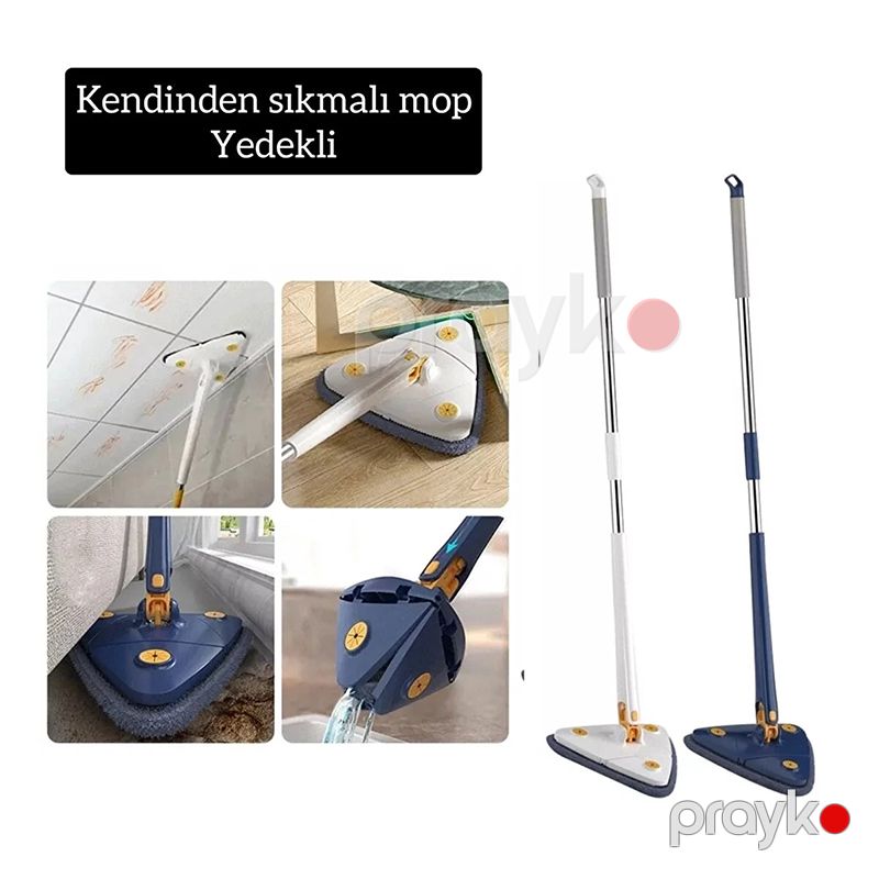 Döşəmə Tavan Divar Pəncərə Silmək Üçün 360° Fırlanan Ev Təmizləmə Fırçası Qatlana Bilən Döşəmə Təmizləyici Mop — Mallar, Bakı (6)