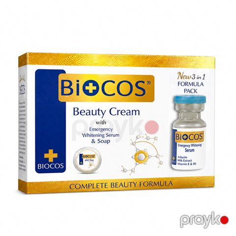 BiOCOS Beauty Cream with Emergency Whitening Serum & Soap – 3-ü 1-də Dəri Baxım Dəsti — Bakı
