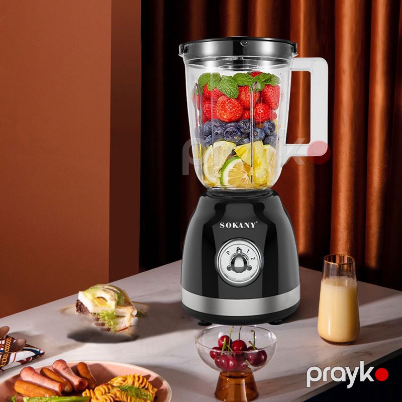 Sokany 500W Crusher 1.5L Böyük Tutumlu Çoxfunksiyalı Gümüş Blender Yüksək Sürətli Paslanmayan Polad Bıçaq — Blenderlər, xırdalayanlar və mikserlər, Bakı (4)