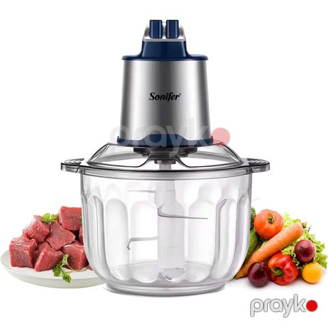 Sonifer SF-8123 Elektrikli Doğrayıcı, 4 L, çoxfunksiyalı 4 litrlik şüşə banka şaquli elektrikli tərəvəz və ət qidası doğrayıcısı — Bakı