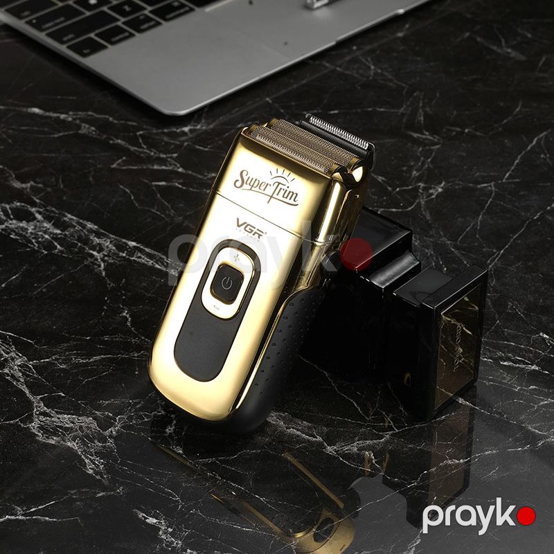 VGR Profesyonel Elektrikli Polad Saqqal Təraş Maşını Kişilər Üçün Şarj Ediləbilən Metal İkili Bıçak Təraş Maşını Gold 150dq V-332 — Usturalar, trimmerler və epilyatorlar, Bakı (7)