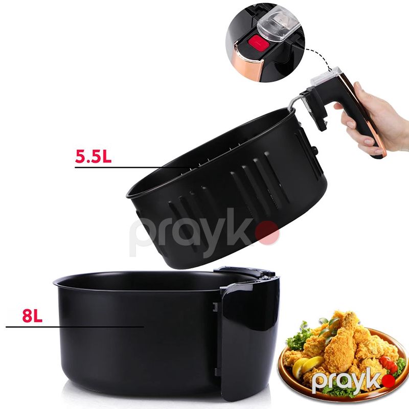 Raf R.5298 1800W Çoxfunksiyalı Elektirikli Qızardıcı Böyük Tutumlu Elektirikli Qızardıcı Airfryer 8L — Digər mətbəx texnikası, Bakı (5)