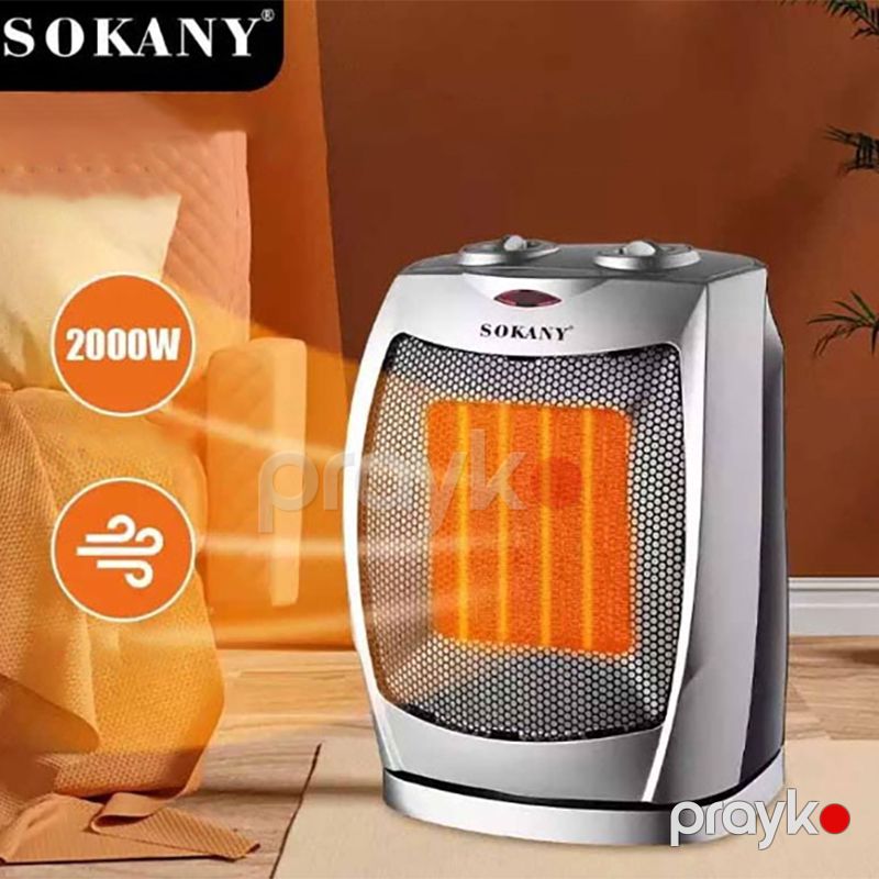 Sokany Elektrikli Portativ İsidici Yüksək Güclü 2000w Masaüstü Qızdırıcı LED İşıqlı Tənzimlənən Termostat Nəzarəti — Isıtıcılar və isı ventilatorları, Bakı (4)
