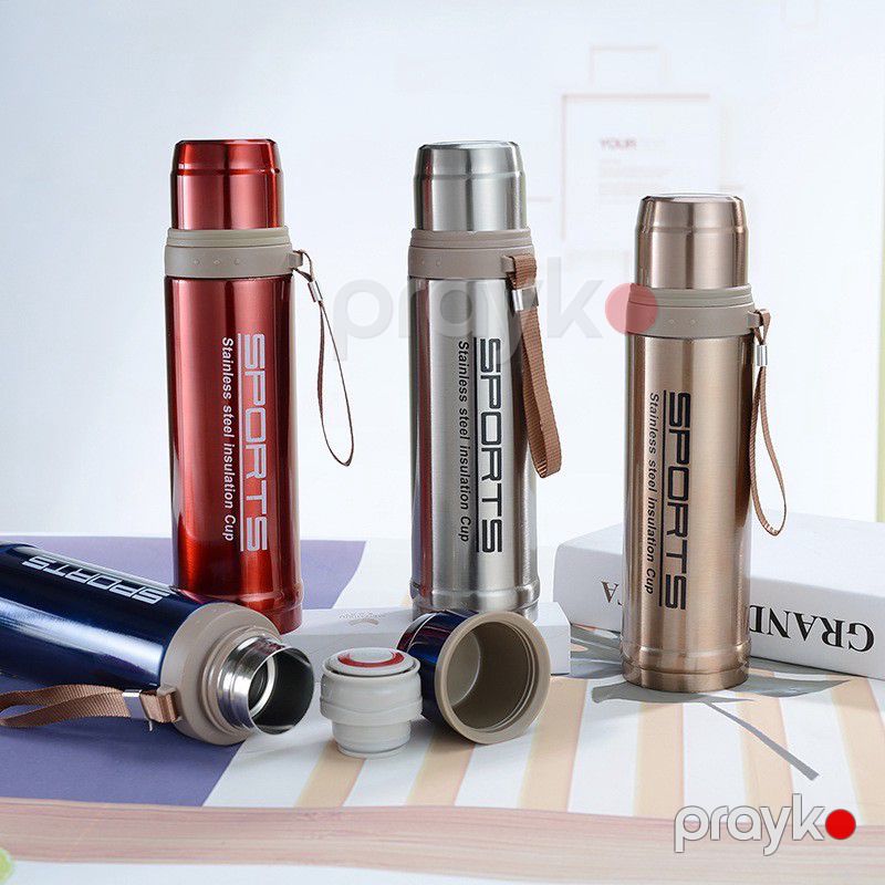 Paslanmayan polad termos kolba, böyük tutumlu 750ML, paslanmayan polad termos, daşımaq asan, qayışlı termos — Termos və termoş, Bakı (3)