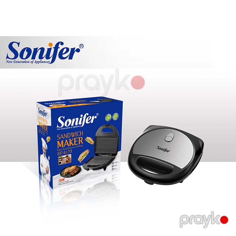 Sonifer SF-6173 Yüksək Keyfiyyətli Elektrikli Toster Sendviç İzgaralar Hazırlayıcı 750W — Toster və vaflyasıcı, Bakı (4)