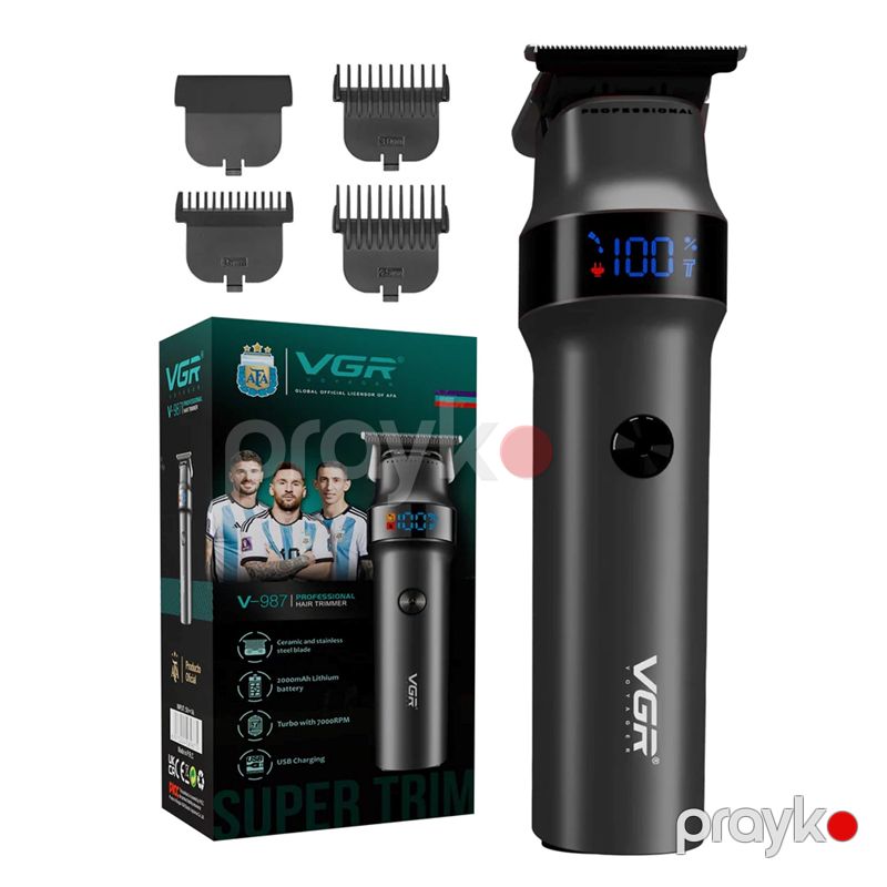 VGR V-987 - Trimmer Professional USB Şarj Edilə Bilən Bərbər Elektrikli Saç Maşını Simsiz — Usturalar, trimmerler və epilyatorlar, Bakı (6)