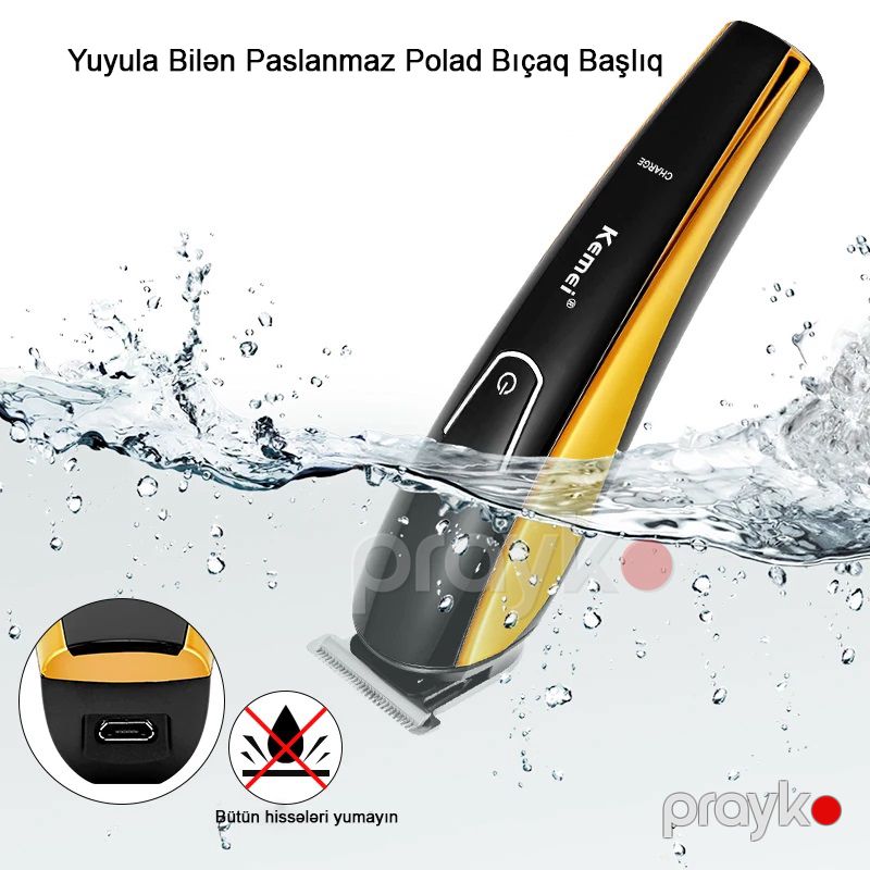 Kemei 5-i 1də Professional Suya Davamlı Saç Təraş Maşını 40D Trimmer Saç Saqqal Boyun və Bədən Makası — Usturalar, trimmerler və epilyatorlar, Bakı (4)