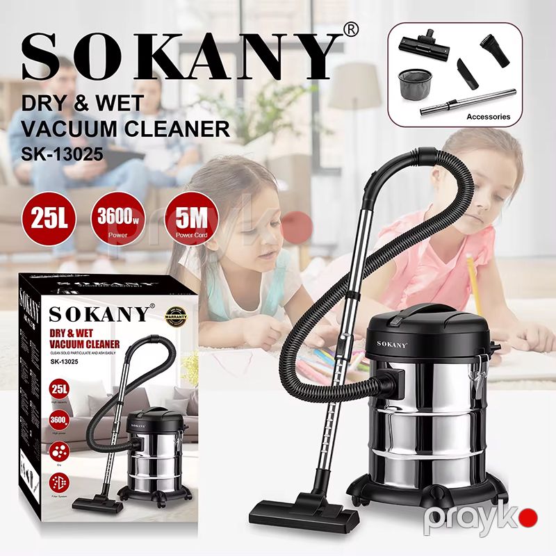 Sokany SK-13025 2-si 1-de Elektrik Süpürgesi 25L 3600W Gücündə Döşəmə Tozsoranı 220V — Tozsoran, Bakı (4)