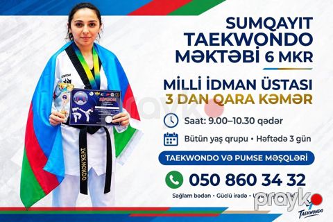 Sumqayıt Taekvondo Məktəbi – 6-cı mkr Milli idman ustası, 3-dan qara — Sumqayıt