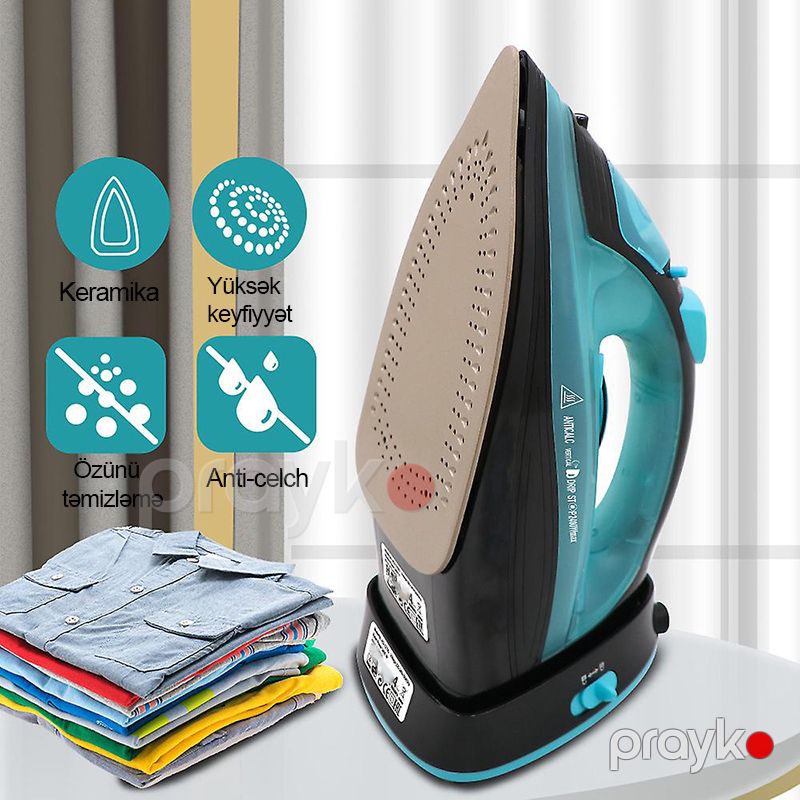 RAF 2400W Gücündə Avropa Standartlarına Uyğun Peşəkar Simsiz Elektrik Buxarlı Ütü Yüksək Keyfiyyətli Paslanmayan Polad Dəmir Ütü — Ev texnikası, Bakı (5)