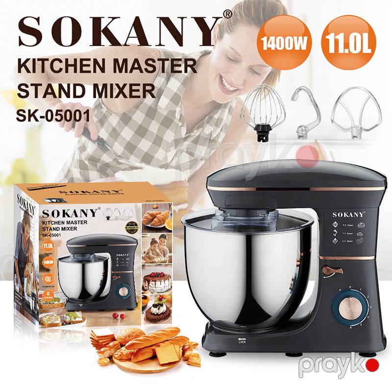 Sokany SK-05001 Mikser 1400W 11L Robot Çoxfunksiyalı Xəmir Mikseri Qarışdırıcı Stend Mikser — Blenderlər, xırdalayanlar və mikserlər, Bakı (3)