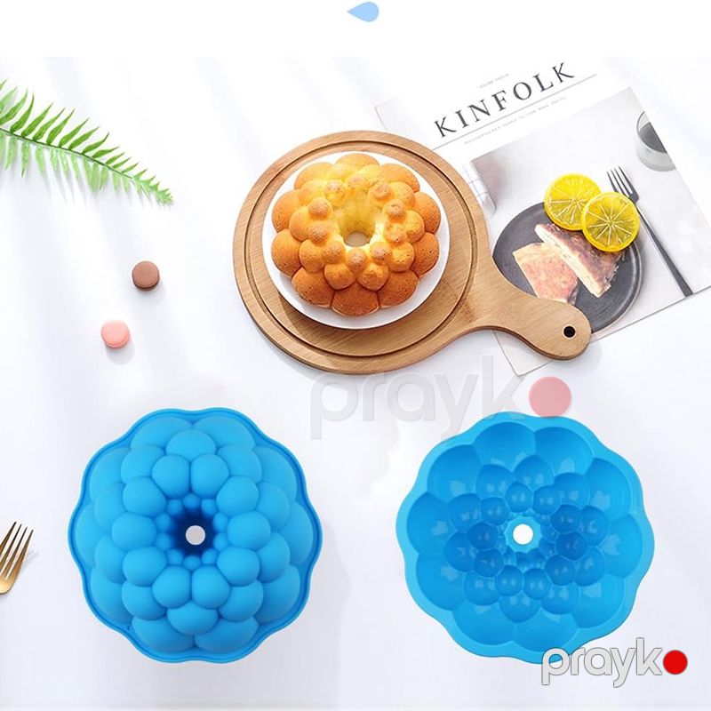 Yüksək Keyfiyyətli Bundt Tort Qabı silikon dəyirmi tort qabı, kiçik qabarcıq dizaynı ilə - tortlar, ponçiklər, jele, pudinq, şokolad bişirmə qəlibi — Qablar və mətbəx əşyaları, Bakı (7)