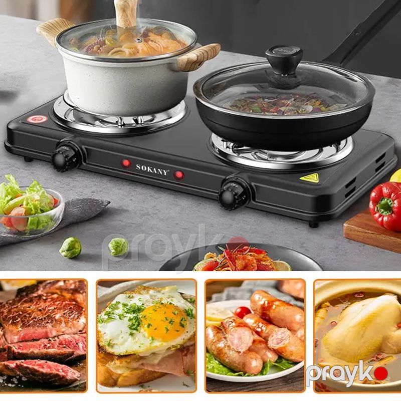 Sokany SK-5110 Çoxfunksiyalı Elektrikli İki Ocaqlı Qızdırıcı Soba Plitə 2000W — Plitələr, Bakı (3)