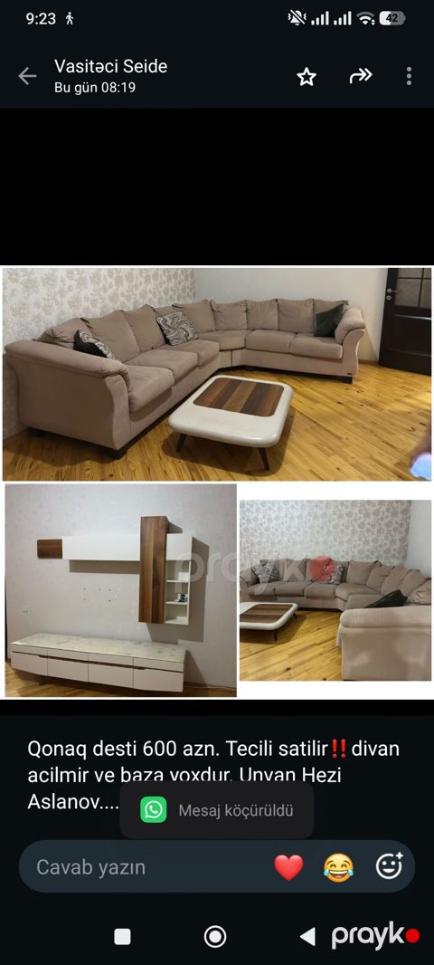 Qonaq desti 600 azn. satilir‼ divan acilmir ve baza yoxdur — Bakı