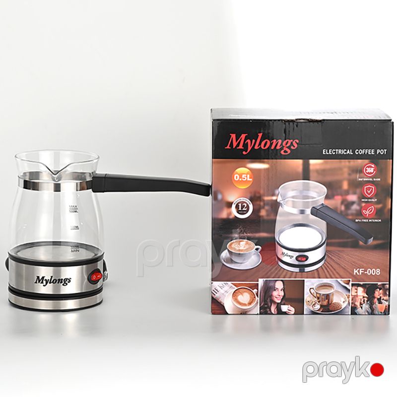 Mylongs KF-008 Türk Şüşə Qəhvə Dəmləyicisi 600W Elektrikli Kofe Hazırlayıcı Maşın 500мл Davamlı Moka Çaydanı — Digər mətbəx texnikası, Bakı (6)