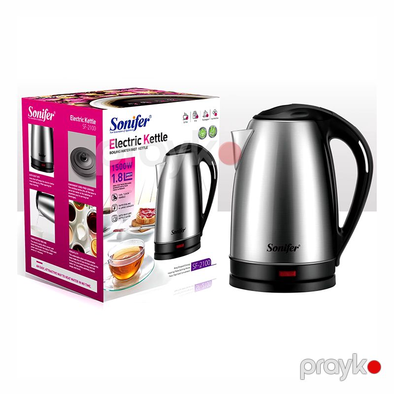 Sonıfer SF-2100 Çoxfunksiyalı Elektrikli Çaydan Paslanmaz Polad Elektrikli Çaydan Kettle 1500 W — Elektrik çaydanları və termoslar, Bakı (6)