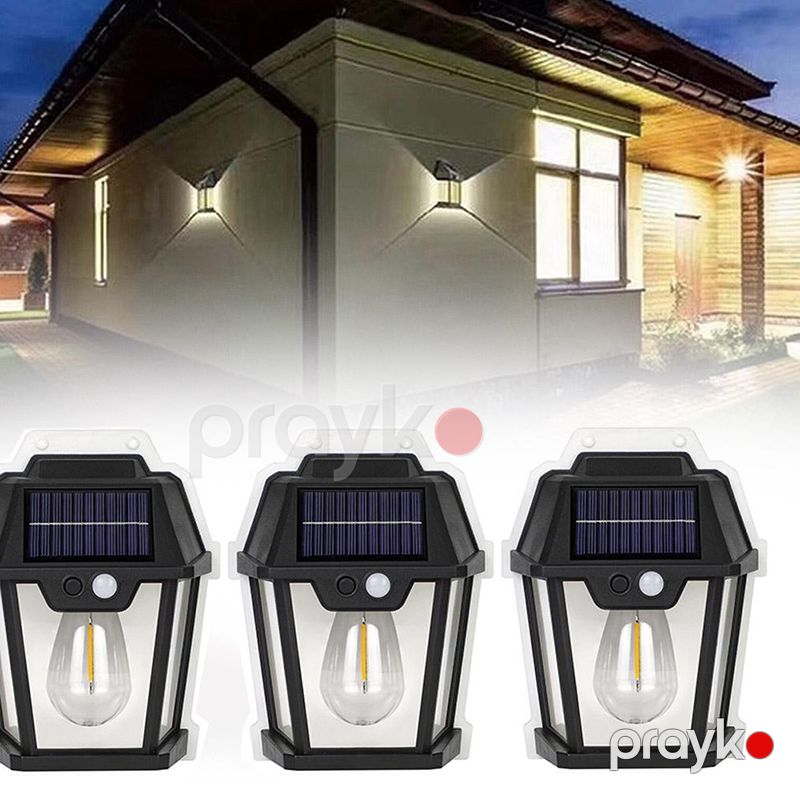 Volfram LED Divar Lampası Günəş Enerjili Ev Bağça İşığı Hərəkət Sensorlu Suya Davamlı Montaj İşığı BK-888 — Mallar, Bakı (2)