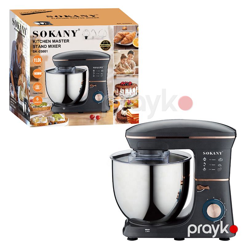 Sokany SK-05001 Mikser 1400W 11L Robot Çoxfunksiyalı Xəmir Mikseri Qarışdırıcı Stend Mikser — Blenderlər, xırdalayanlar və mikserlər, Bakı (2)