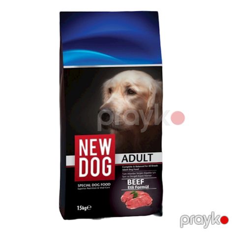Quru yem New Dog Beef yetkin itlər üçün, mal əti, 15 kq — Bakı