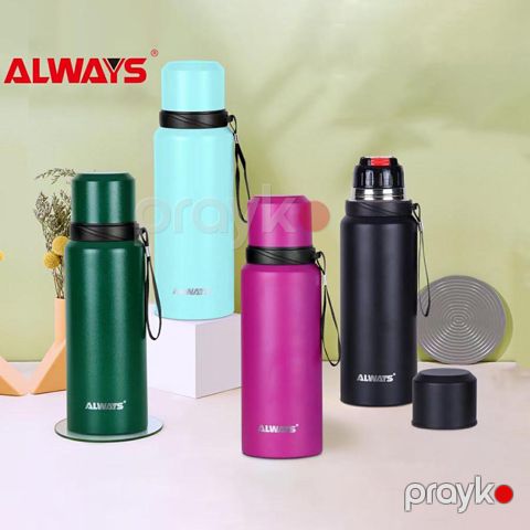 Always Vakuumlu Termos 750ml Paslanmayan Polad Termos İsti Soyuq Saxlayan Termos — Bakı