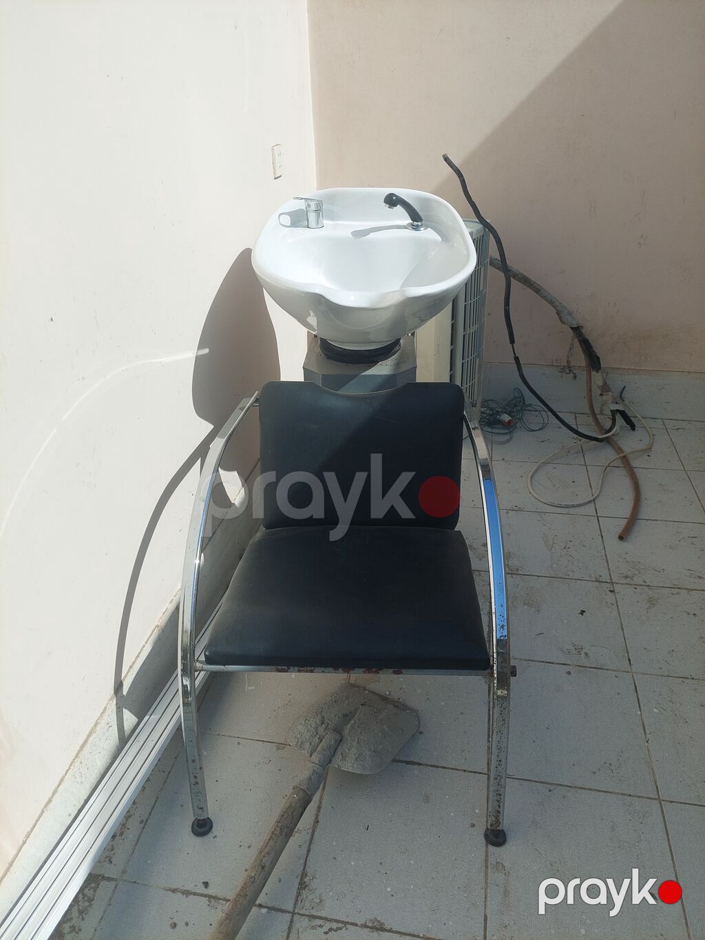 Salonlar üçün saç yuma stendi və kreslo komplekti - Keramika (ağ) saç — Salon mebeli, Bakı (3)
