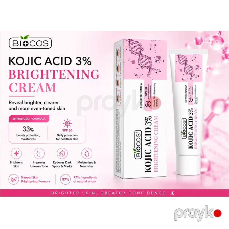 Biocos Kojic Acid 3% Brightening Cream – Dəri Tonunu Bərabərləşdirən Ağardıcı Krem (40 ml) — Gözəllik və səhiyyə, Bakı (7)