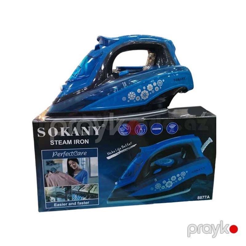 Sokany SK-8877A Elektrikli Buxarlı Ütü Keramika Altlıqlı Buxarlı Ütü 2400W — Ev texnikası, Bakı (5)