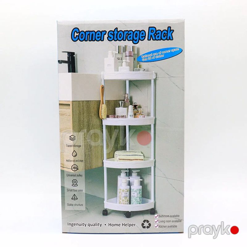 4 Qatlı Künc Vanna Otağı Rəfi 85x28x22sm Ağ Təkərli Hamam Künç Rəfi Dayanıqlı Kompakt Künc Rəfi — Mallar, Bakı (4)
