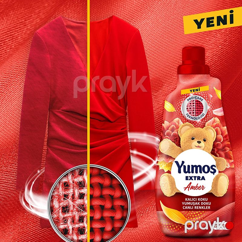 Yumoş Extra Konsantre 1440 ml Canlı renkler 60 Yıkama Renkliler İçin 60ml Çanaşır Yumuşatıcı — Mallar, Bakı (2)