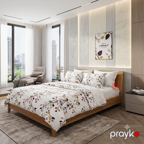 Yataq dəsti, İkinəfərlik, Pambıq, Ağ, yorğan üzü 200x250 sm, mələfə 230x250 sm, yastıq üzü 50x70/70x70 sm — Bakı